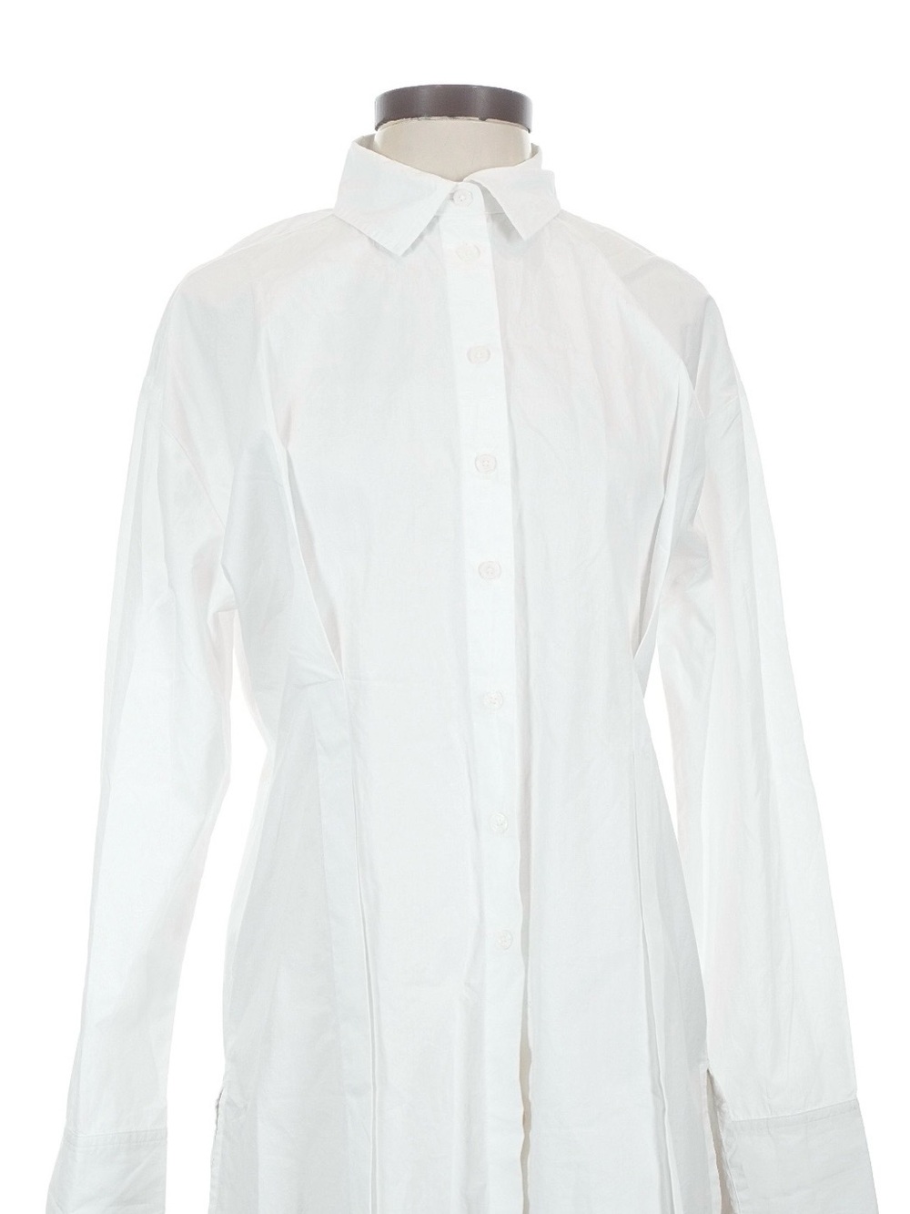 Loft 100% cotton long, white button down. Oversized Med. 30” long & Gorgeous NWT